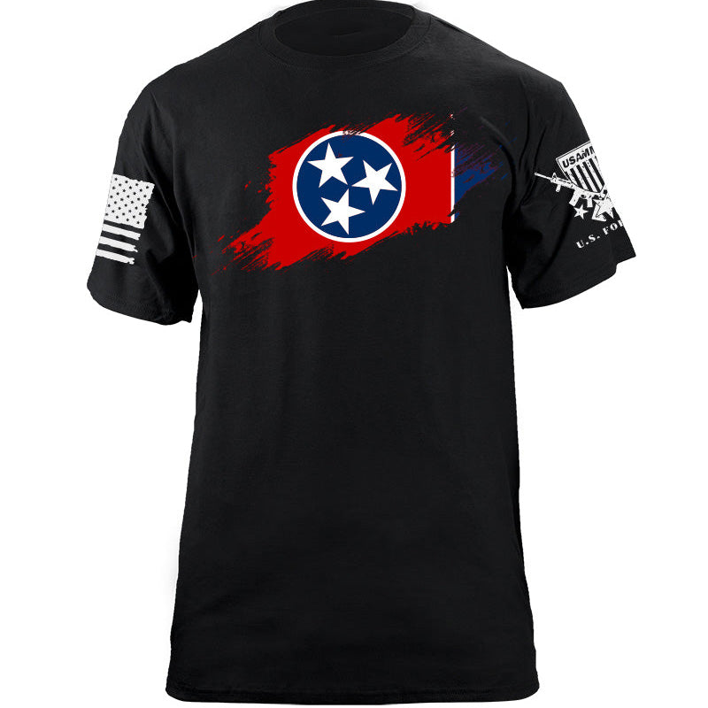 Maturelion Men's T-shirt Tennessee Flag Paint Swatch Cotton T-shirt