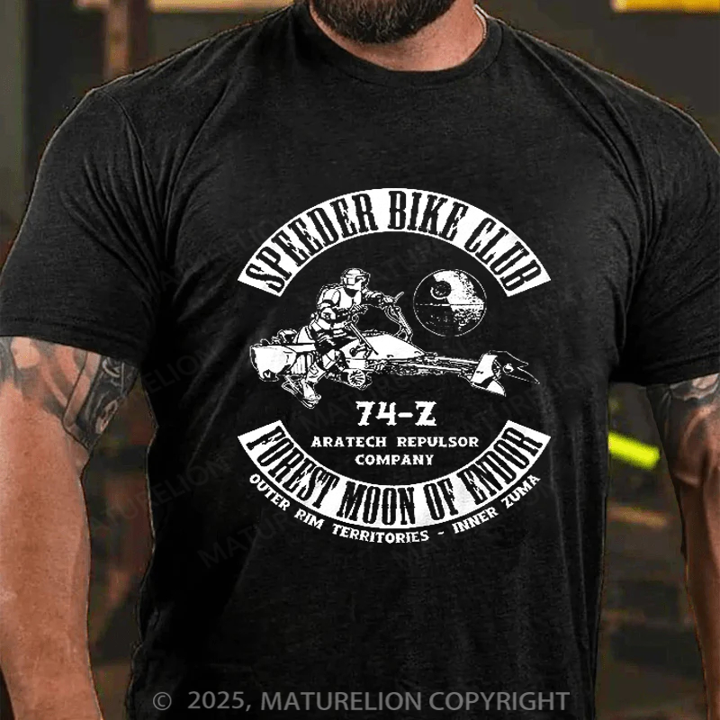 Maturelion Men's T-Shirt Speeder Bike Club Cotton T-Shirt