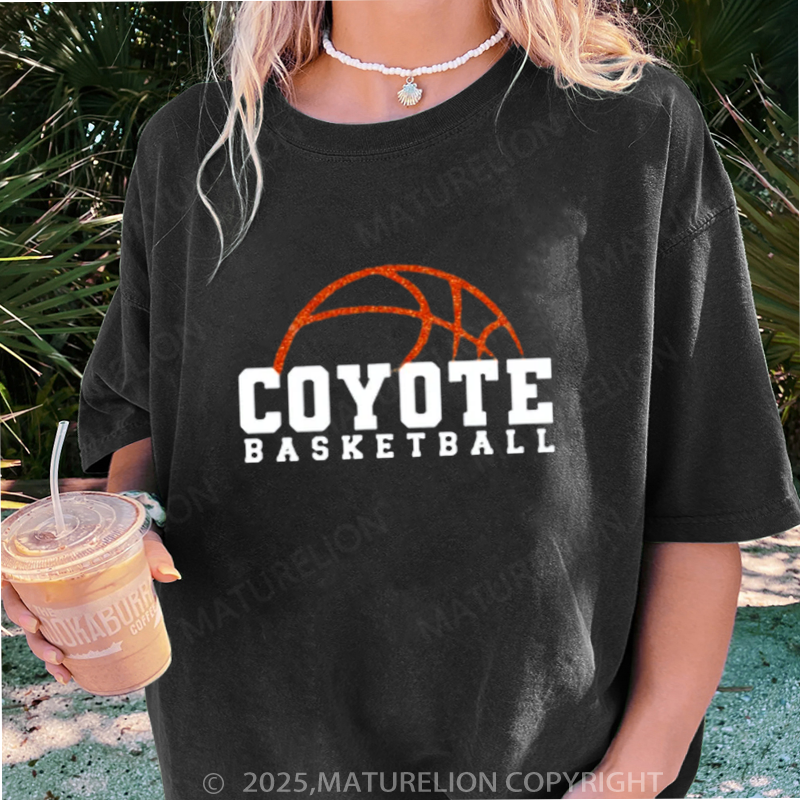 Maturelion Women's T-shirt Personalized Basketball spirit DTG Washed T-shirt