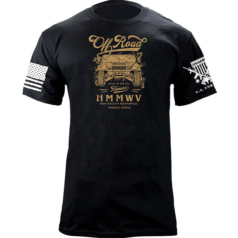 Maturelion Men's T-shirt Off Roadin Humvee Cotton T-shirt