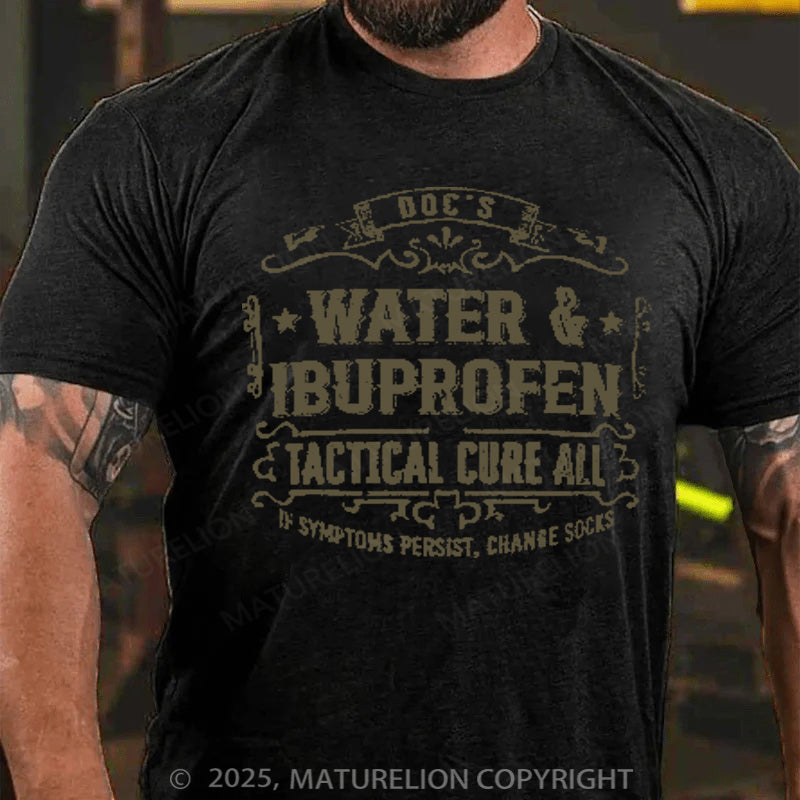 Maturelion Men's T-shirt Doc's Water & Ibuprofen Cure-All Cotton T-shirt