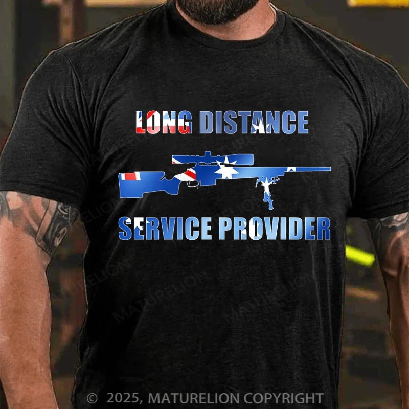 Maturelion Men's T-shirt Long Distance Service Provider Cotton T-shirt