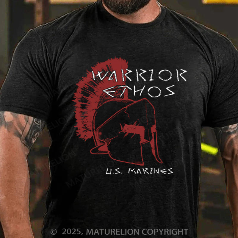 Maturelion Men's T-shirt Warrior Ethos Cotton T-shirt