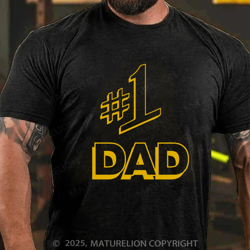 Maturelion Men's T-shirt Number 1 Dad Father's Day T-shirt