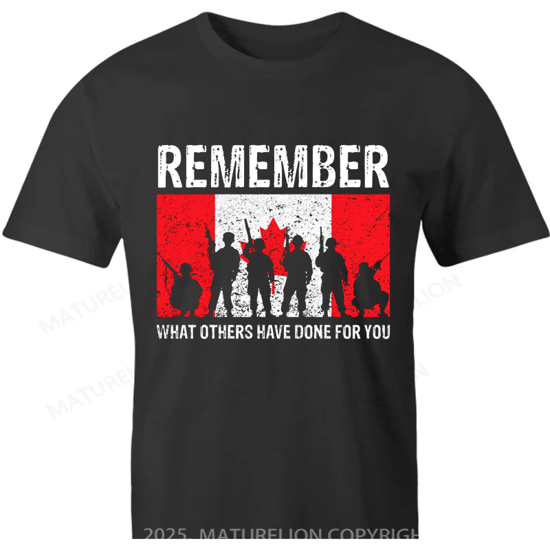 Maturelion Canadian T-Shirt Military Remembrance Cotton T-shirt