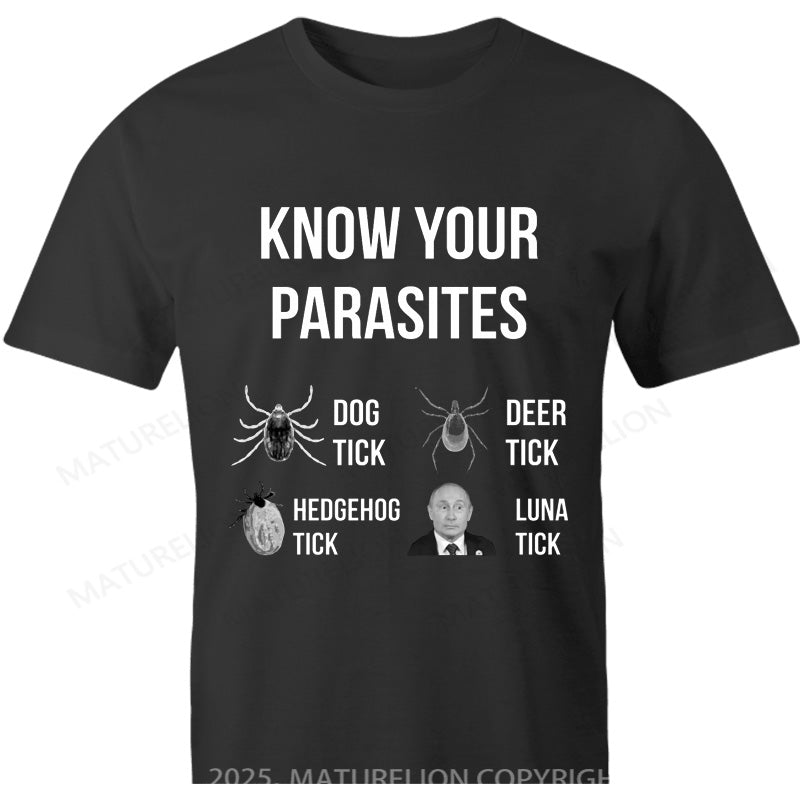Maturelion British T-shirt Know Your Parasites Cotton T-shirt