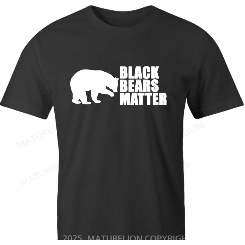 Maturelion Canadian T-Shirt Black Bears Matter Cotton T-shirt