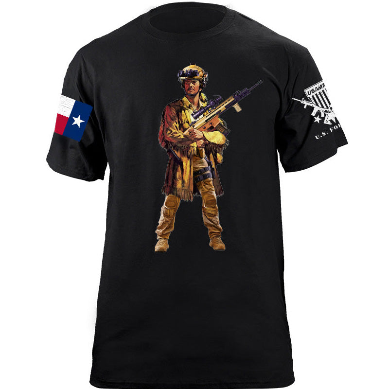 Maturelion Men's T-shirt Tactical Davy Crockett Cotton T-shirt