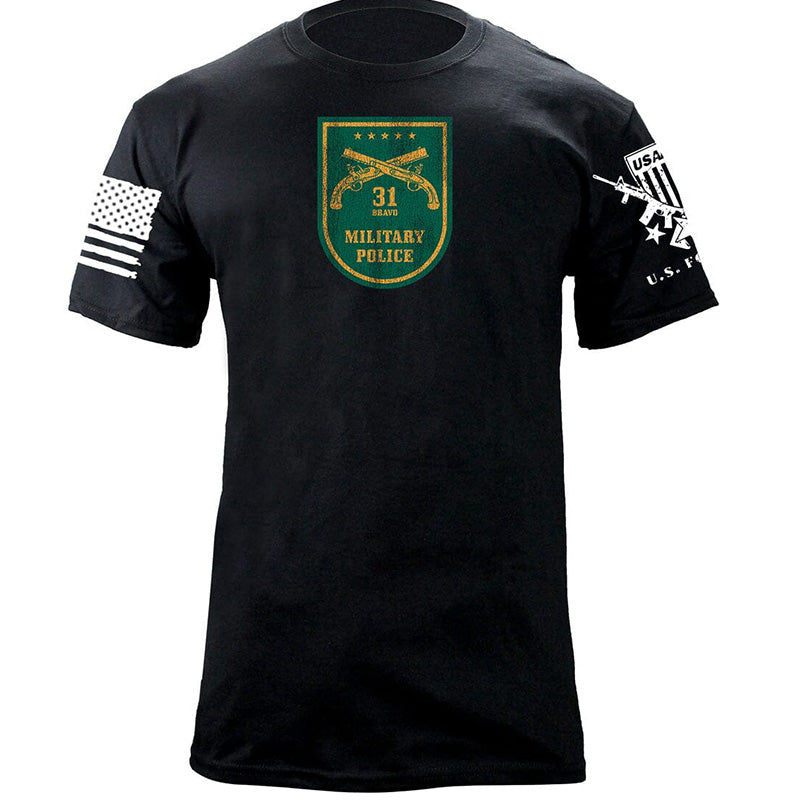 Maturelion Men's T-shirt Military Police Flash Cotton T-shirt