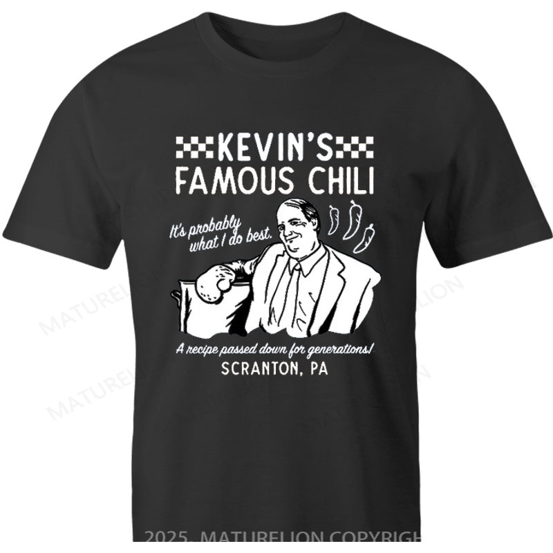Maturelion British T-shirt Kevin's Famous Chili Cotton T-shirt