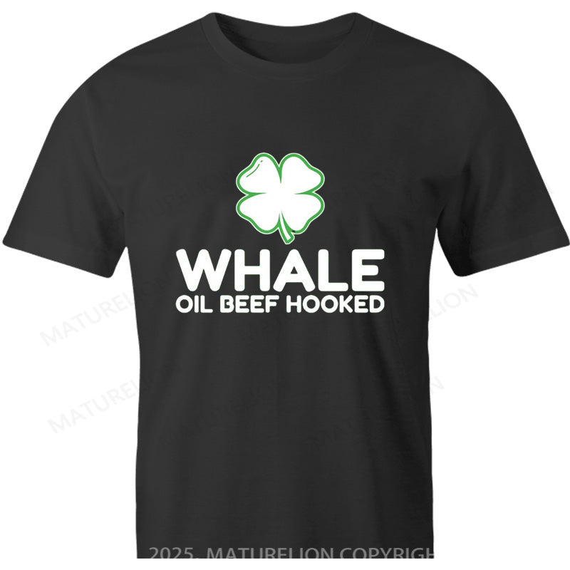 Maturelion British T-shirt Whale Oil Beef Hooked Learn Irish Cotton T-shirt