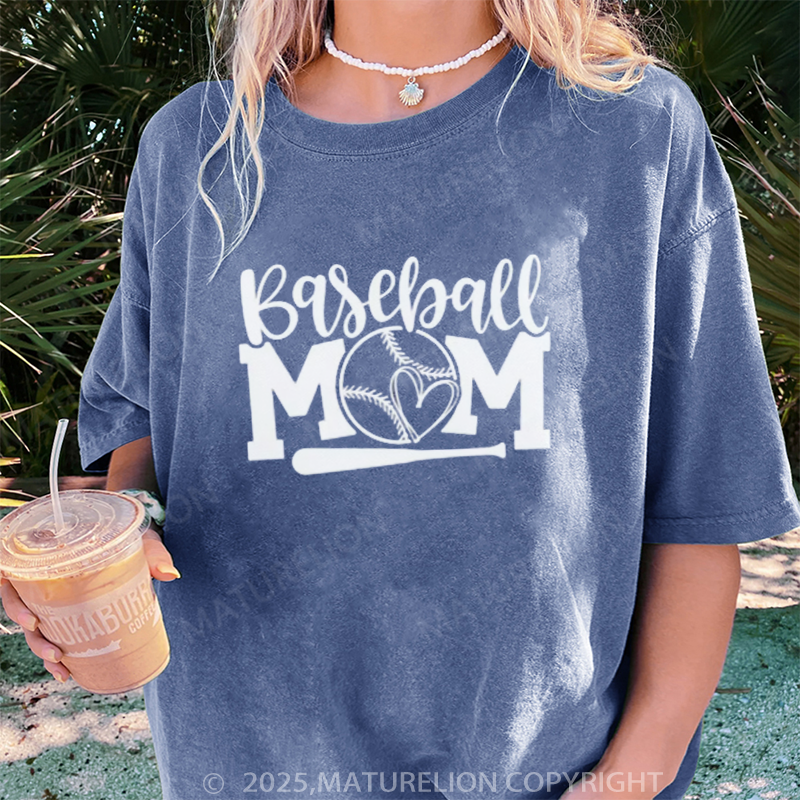 Maturelion Women's T-shirt Baseball Gifts DTG Washed T-shirt