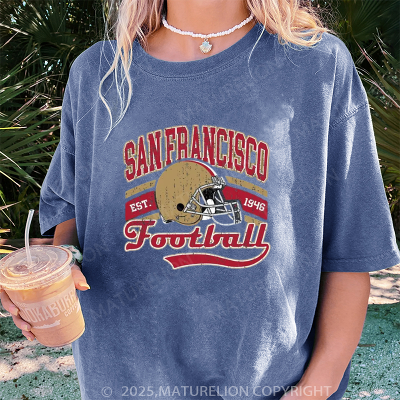 Maturelion Women's T-shirt San Francisco Football DTG Washed T-shirt