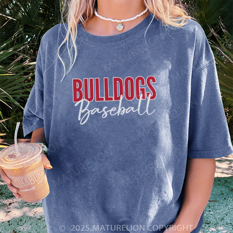 Maturelion Women's T-shirt Custom Baseball DTG Washed T-shirt