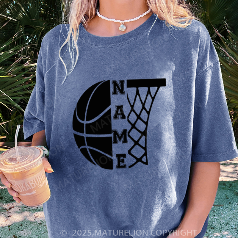 Maturelion Women's T-shirt Customized Basketball DTG Washed T-shirt