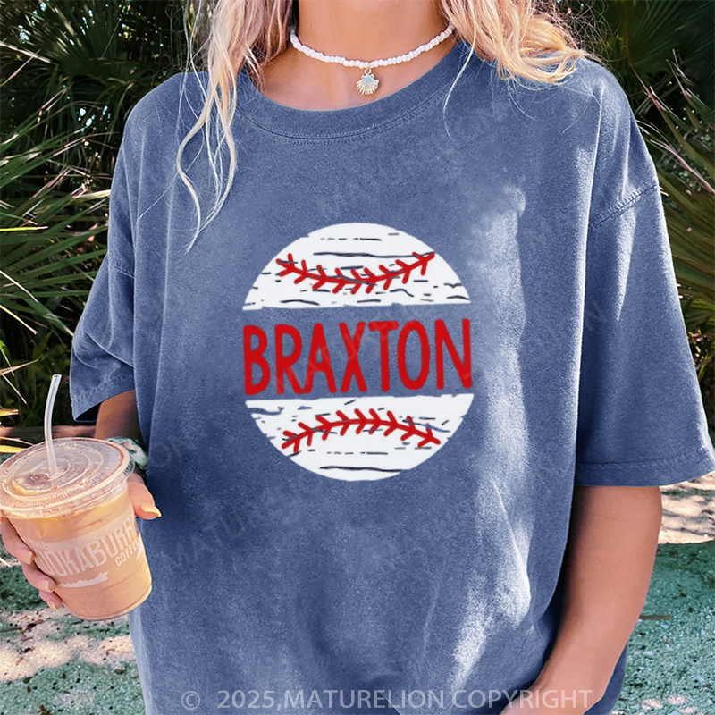 Maturelion Women's T-shirt Baseball DTG Washed T-shirt