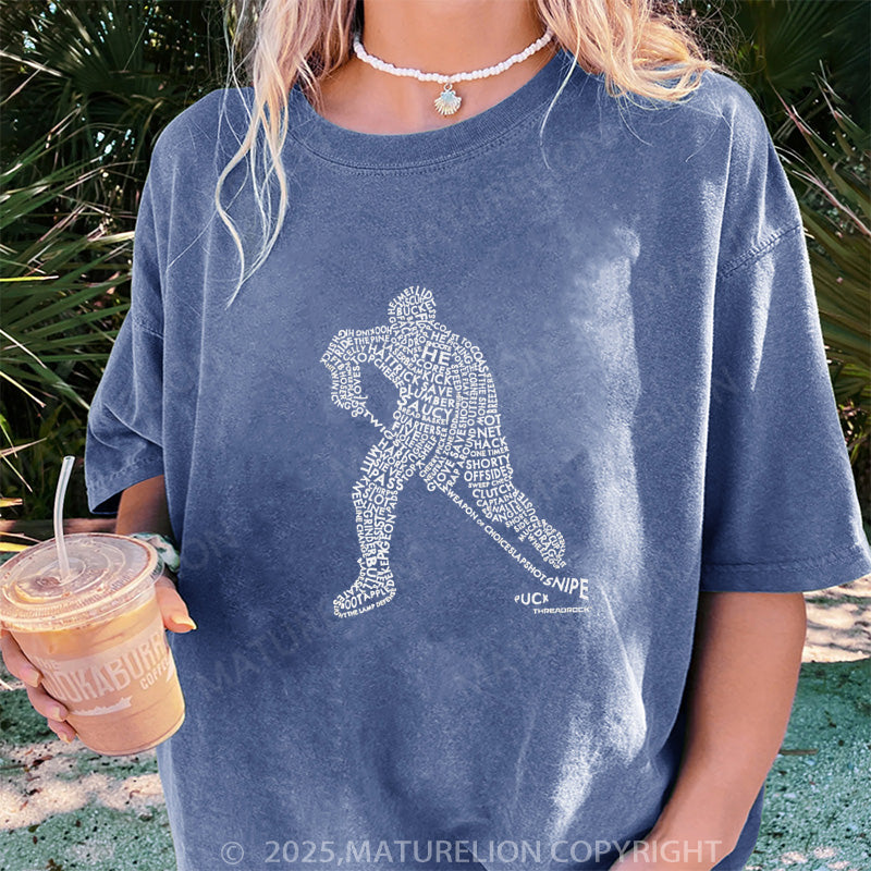 Maturelion Women's T-shirt Hockey Player DTG Washed T-shirt