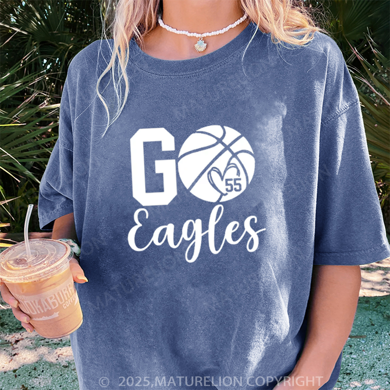 Maturelion Women's T-shirt Personalized Basketball Mom DTG Washed T-shirt