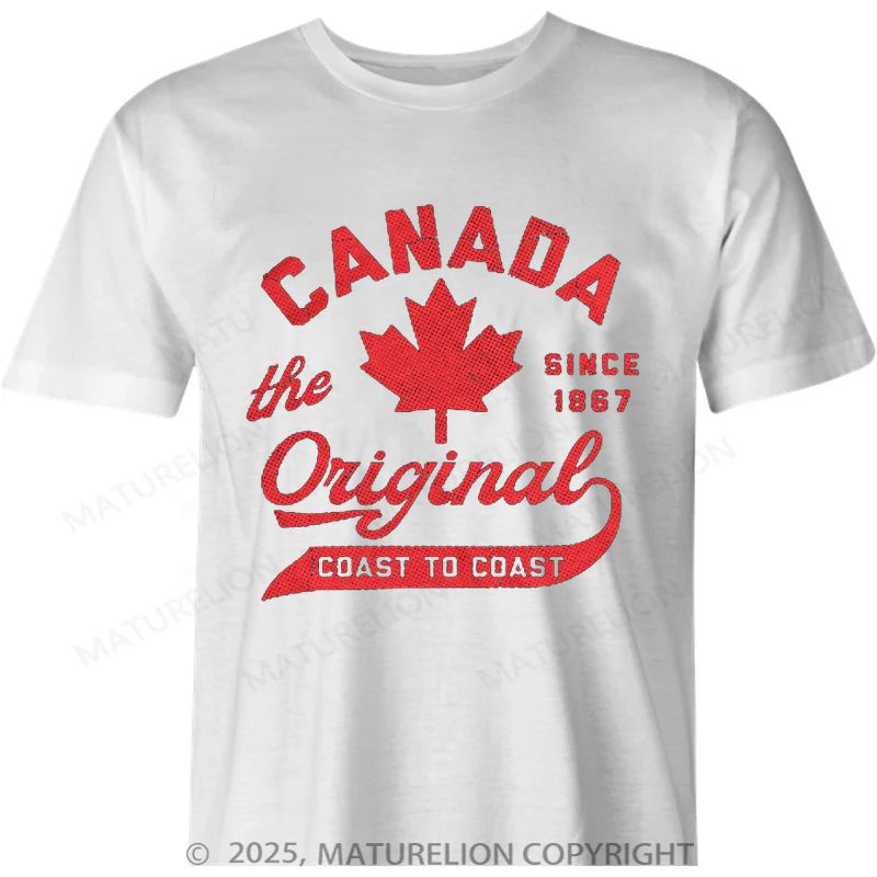 Maturelion Canadian T-Shirt Canada The Original Coast To Coast Cotton T-shirt