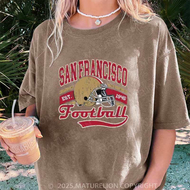 Maturelion Women's T-shirt San Francisco Football DTG Washed T-shirt