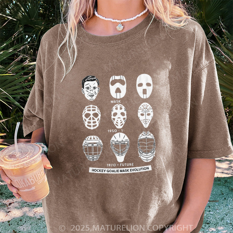 Maturelion Women's T-shirt Goalie Mask Evolution DTG Washed T-shirt