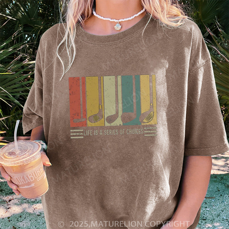 Maturelion Women's T-shirt Gifts For Golfers DTG Washed T-shirt