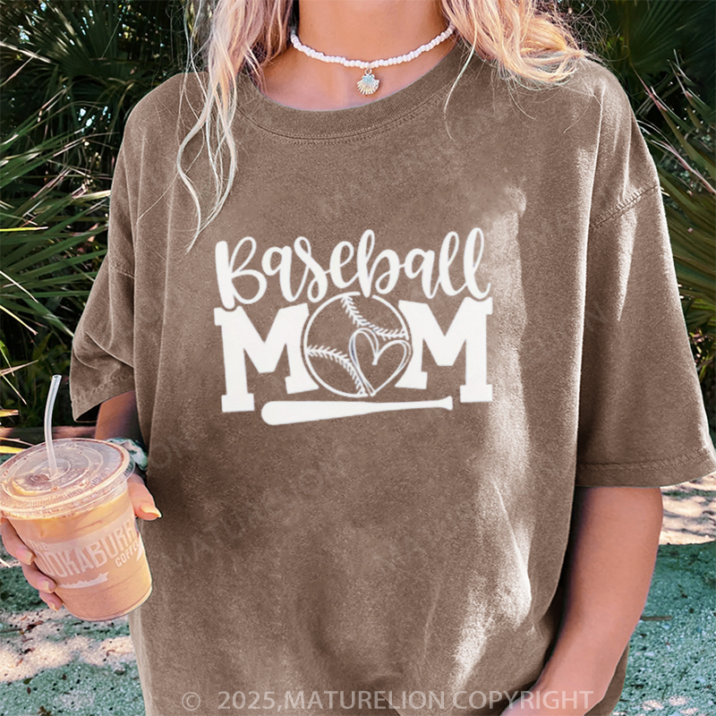 Maturelion Women's T-shirt Baseball Gifts DTG Washed T-shirt