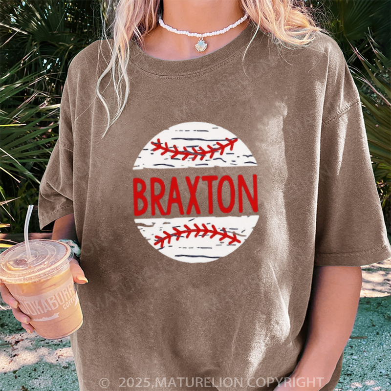 Maturelion Women's T-shirt Baseball DTG Washed T-shirt
