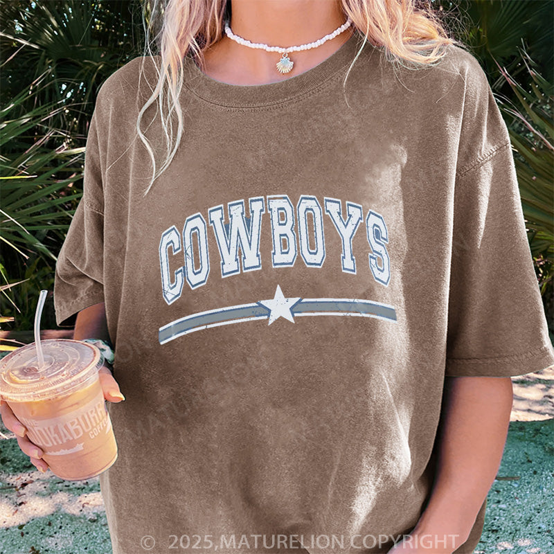 Maturelion Women's T-shirt Cowboys DTG Washed T-shirt