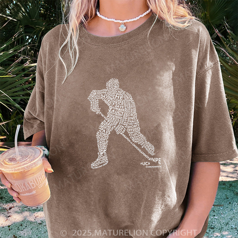 Maturelion Women's T-shirt Hockey Player DTG Washed T-shirt