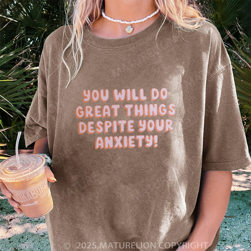 Maturelion Women's T-shirt You Will Do Great Things DTG Washed T-shirt