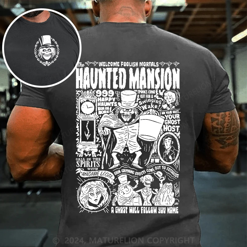 Maturelion Men's T-shirt Haunted Mansion 19691 Cotton T-shirt