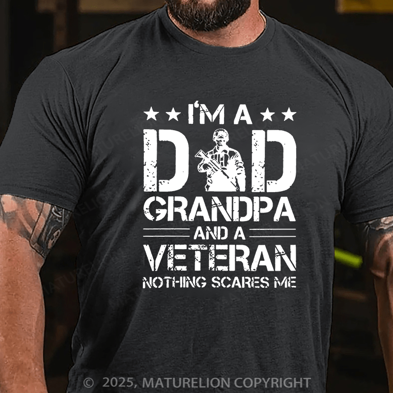 Maturelion Men's T-shirt Dad Grandpa And Veteran Cotton T-shirt