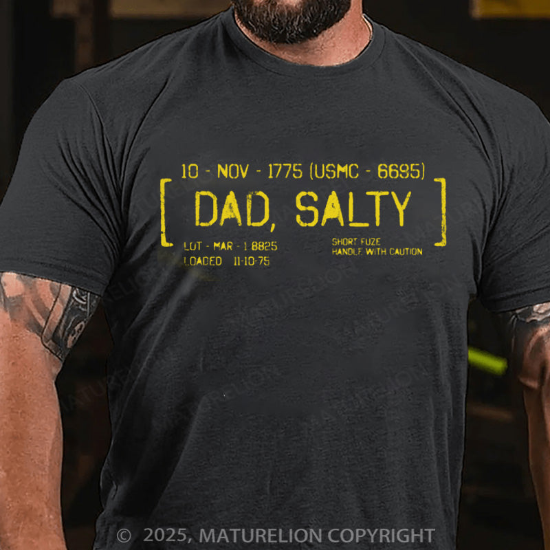 Maturelion Men's T-shirt Salty Dad Ammo Crate Cotton T-shirt