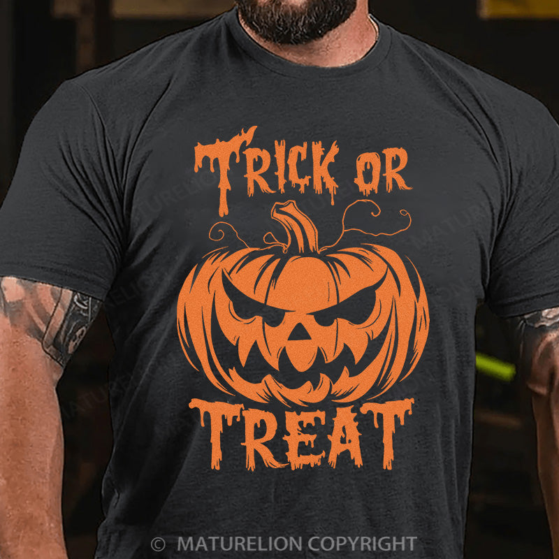 Maturelion Men's T-shirt Trick Or Treat Cotton T-shirt