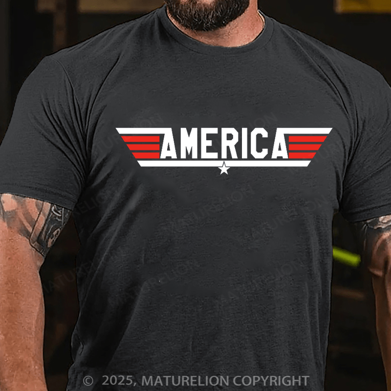 Maturelion Men's T-shirt America 4th Of July T-shirt