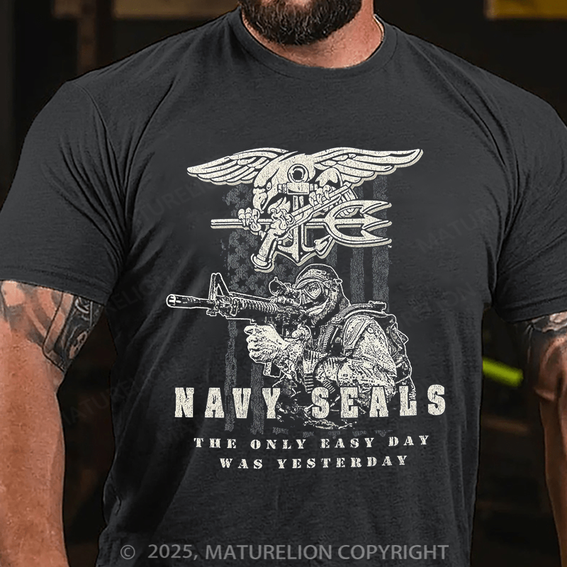 Maturelion Men's T-shirt Navy Seals Easy Day Cotton T-shirt