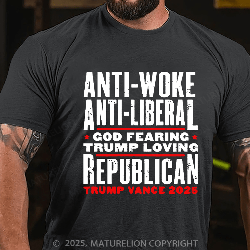 Maturelion Men's T-shirt ANTI-WOKE Cotton T-shirt