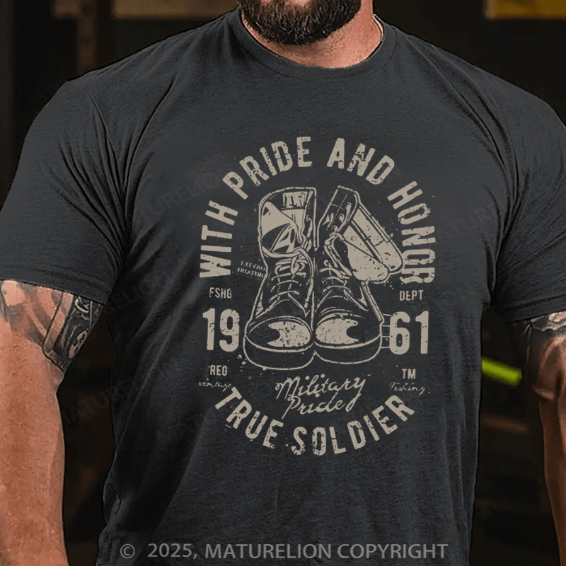 Maturelion Men's T-shirt Proud Veteran Cotton T-shirt
