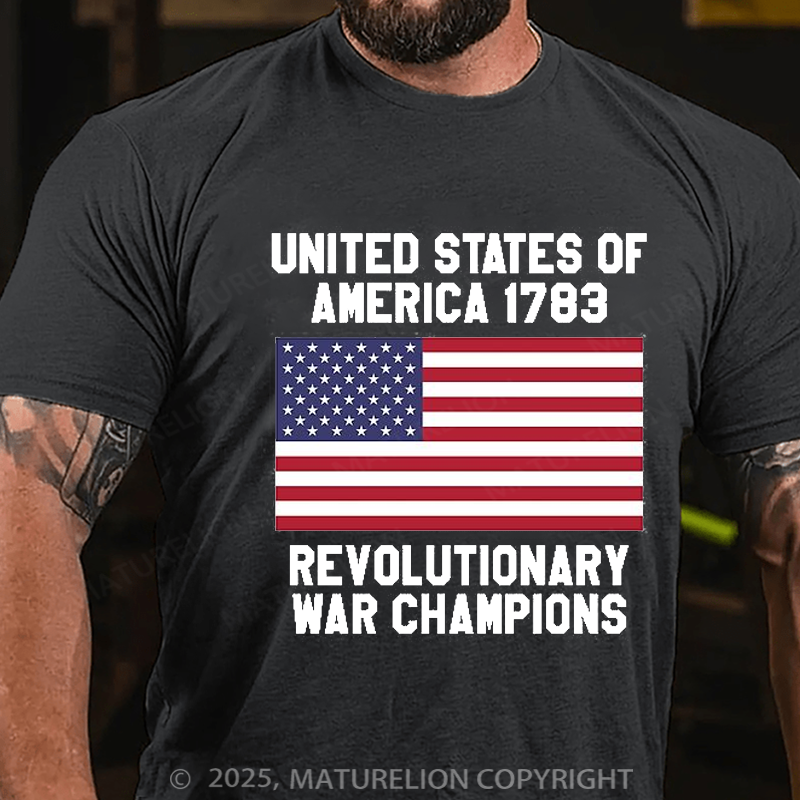 Maturelion Men's T-shirt Unites States of America 1783 4th Of July T-shirt
