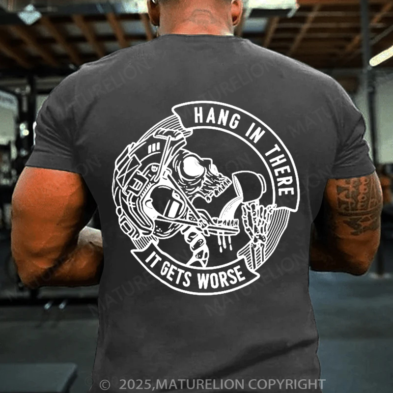Maturelion Men's T-shirt Hang in There Cotton T-shirt