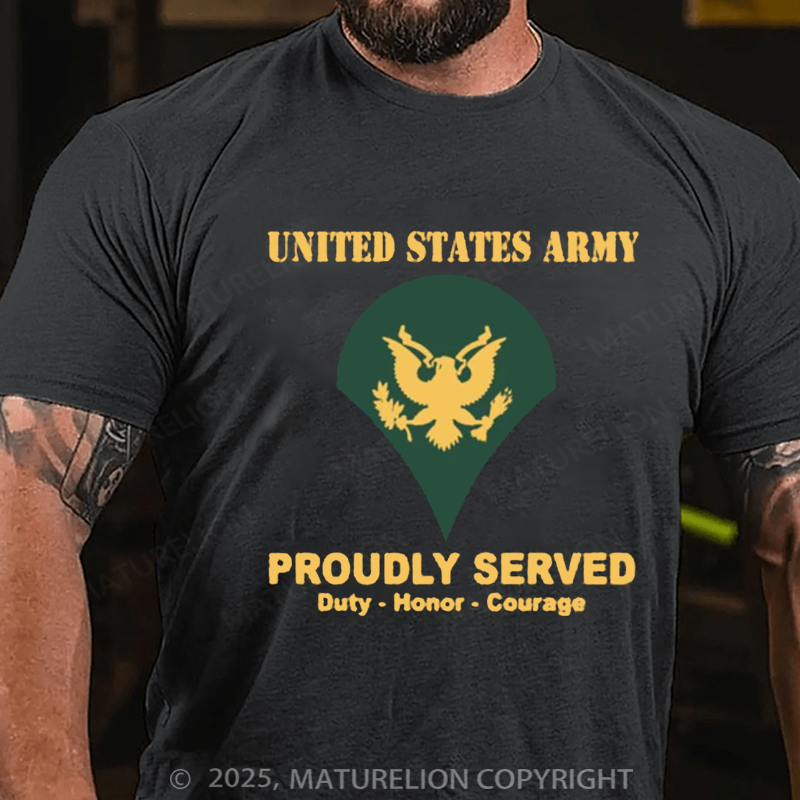 Maturelion Men's T-shirt US Army E-4 SPC Cotton T-shirt