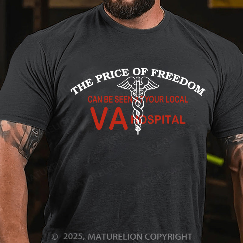 Maturelion Men's T-shirt The Cost Of Freedom Patch Cotton T-shirt