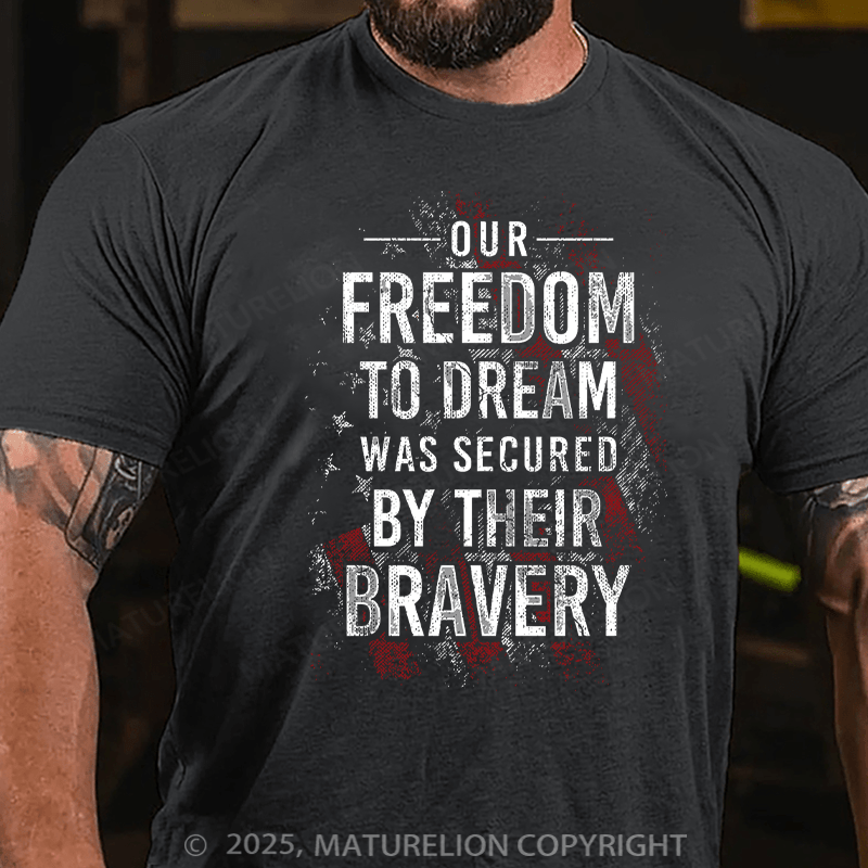 Maturelion Men's T-shirt Freedom To Dream Cotton T-shirt