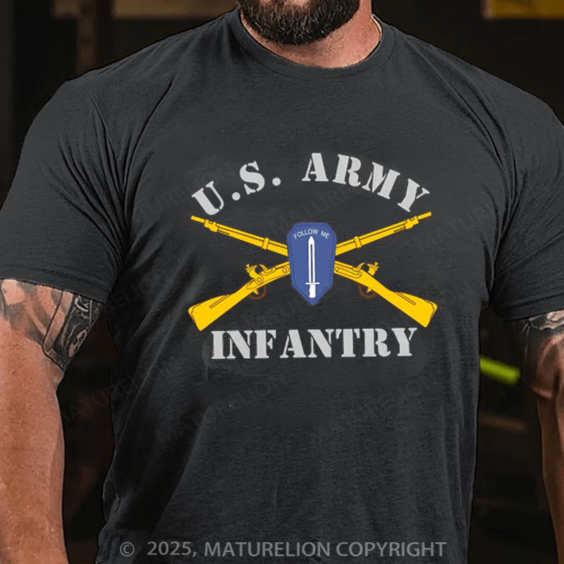 Maturelion Men's T-shirt U.S. Army Infantry Cotton T-shirt