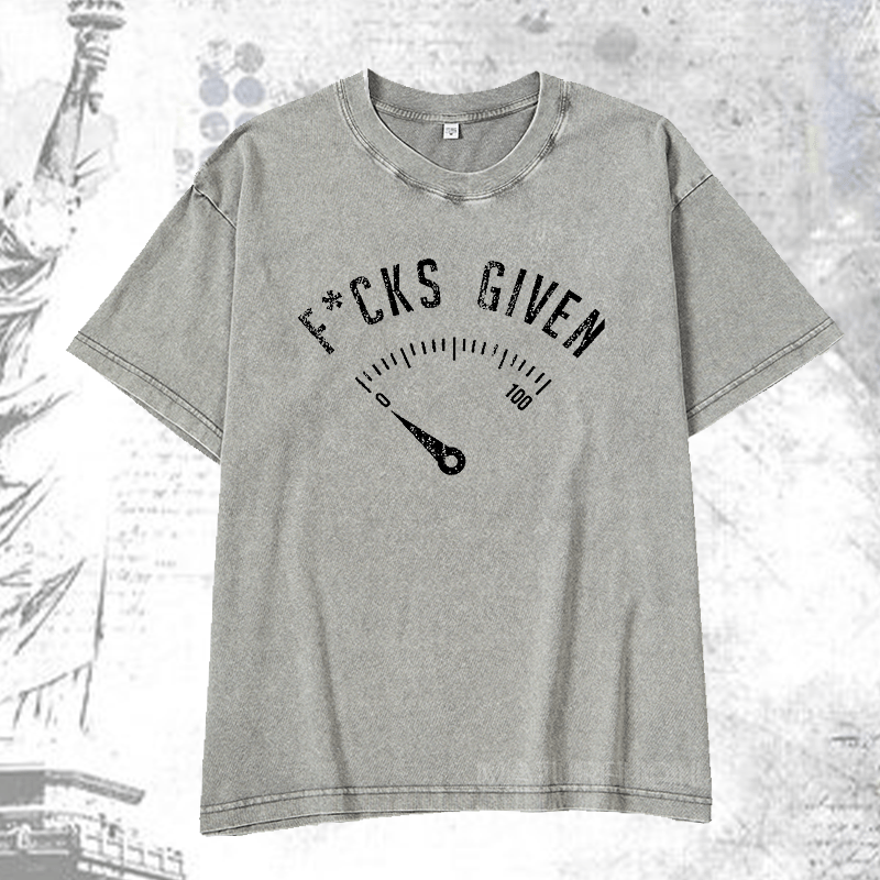 Maturelion Fucks Given DTG Printing Washed  Cotton T-shirt