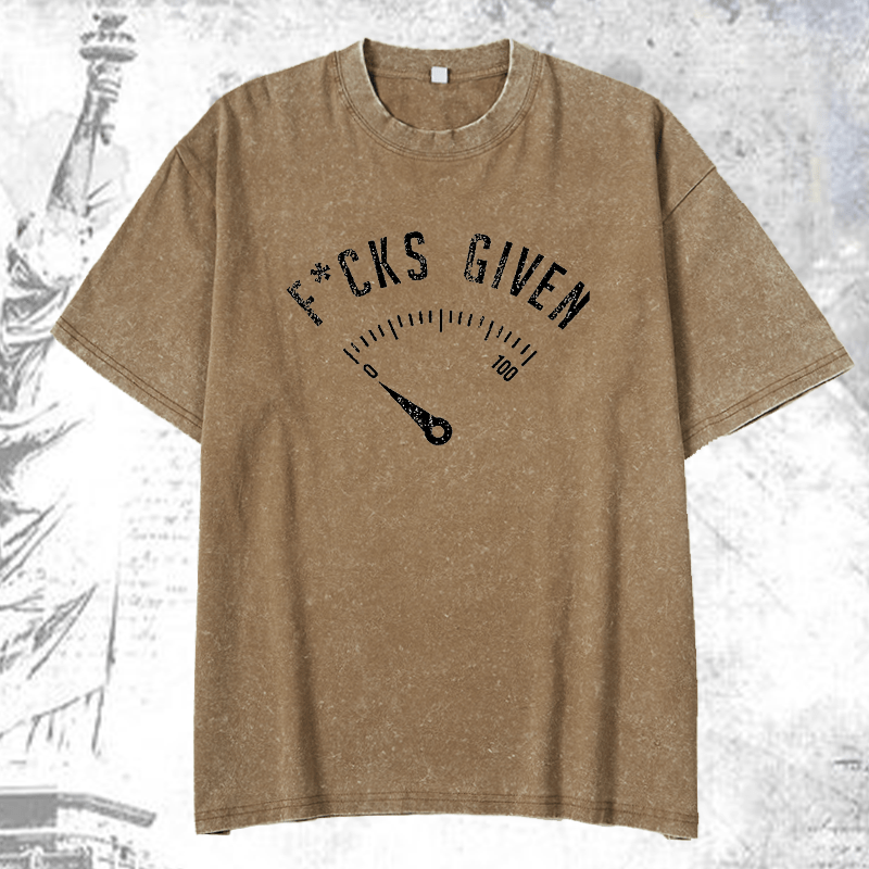 Maturelion Fucks Given DTG Printing Washed  Cotton T-shirt