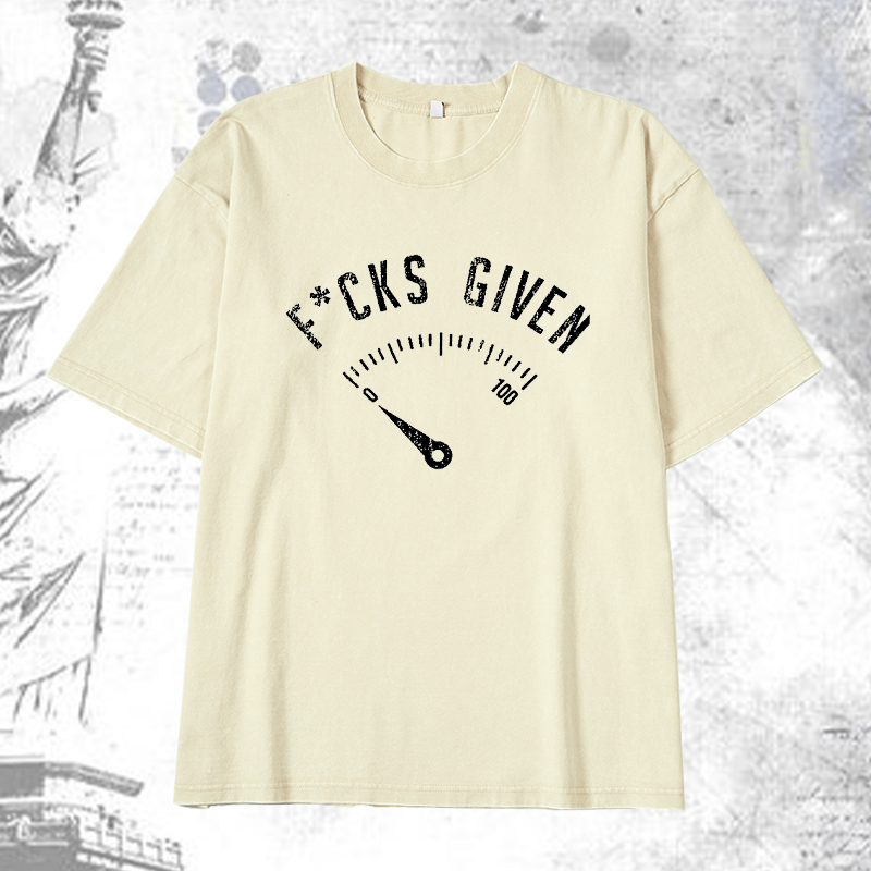 Maturelion Fucks Given DTG Printing Washed  Cotton T-shirt