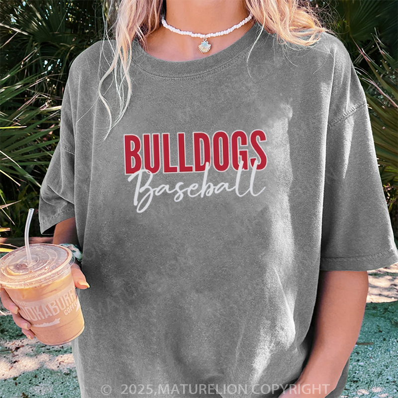 Maturelion Women's T-shirt Custom Baseball DTG Washed T-shirt
