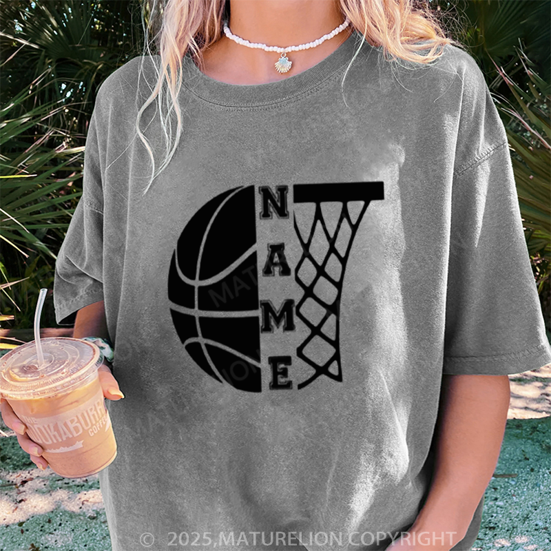 Maturelion Women's T-shirt Customized Basketball DTG Washed T-shirt